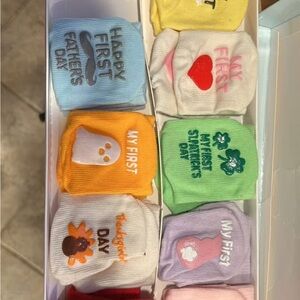Colorful Baby Milestone Socks Set